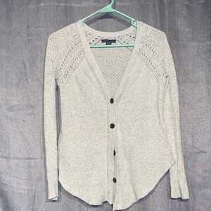 American Eagle Outfitters Heather Gray Button-Down Top